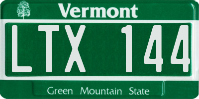 VT license plate LTX144
