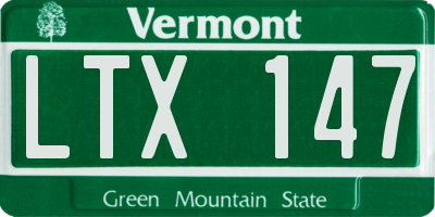 VT license plate LTX147