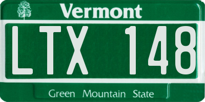 VT license plate LTX148