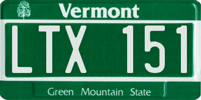 VT license plate LTX151