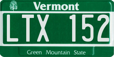 VT license plate LTX152