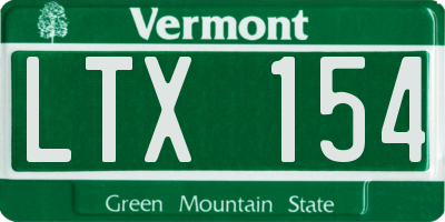 VT license plate LTX154