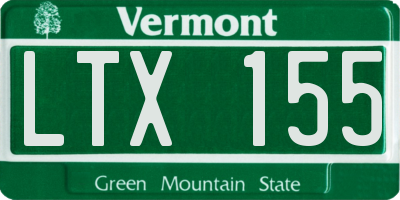 VT license plate LTX155