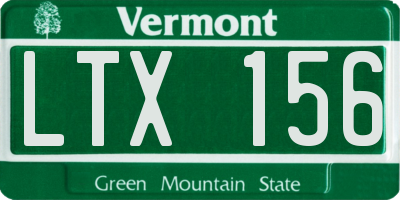 VT license plate LTX156