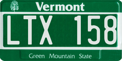VT license plate LTX158