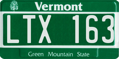 VT license plate LTX163