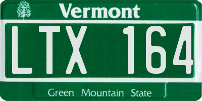 VT license plate LTX164