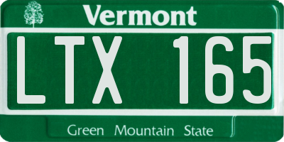 VT license plate LTX165