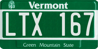 VT license plate LTX167