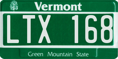VT license plate LTX168