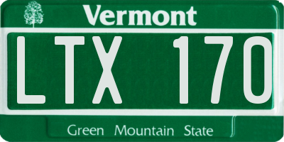 VT license plate LTX170