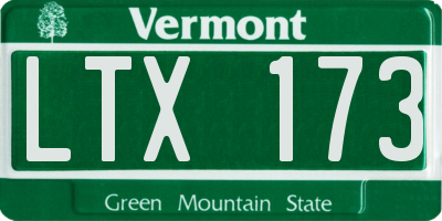 VT license plate LTX173
