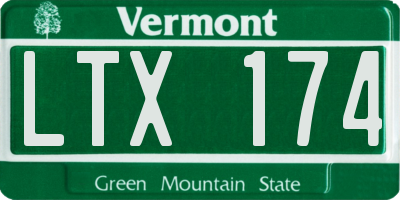 VT license plate LTX174