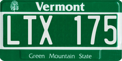 VT license plate LTX175