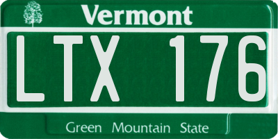 VT license plate LTX176