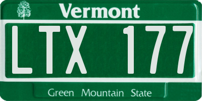 VT license plate LTX177