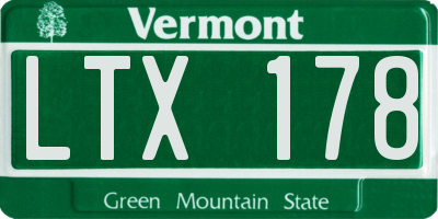 VT license plate LTX178