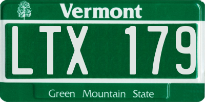 VT license plate LTX179