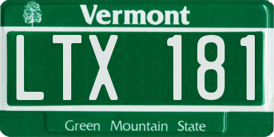 VT license plate LTX181