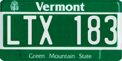 VT license plate LTX183