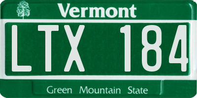 VT license plate LTX184