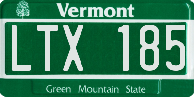 VT license plate LTX185
