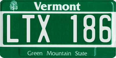 VT license plate LTX186
