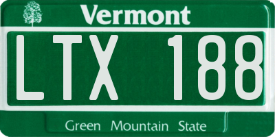 VT license plate LTX188
