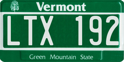 VT license plate LTX192