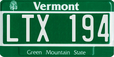 VT license plate LTX194