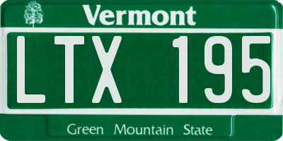 VT license plate LTX195