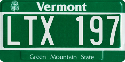 VT license plate LTX197