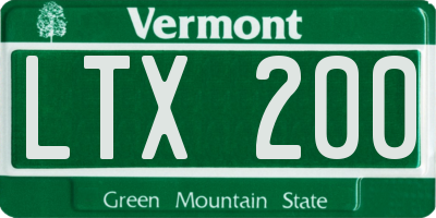 VT license plate LTX200