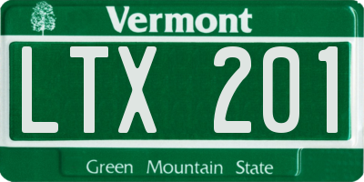 VT license plate LTX201