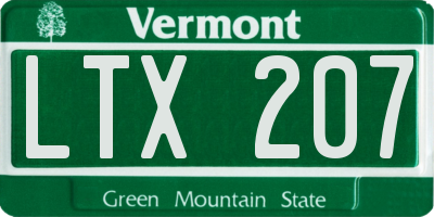 VT license plate LTX207