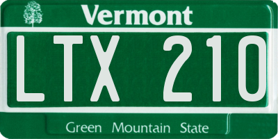 VT license plate LTX210