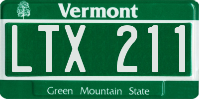 VT license plate LTX211