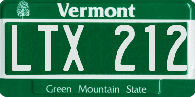 VT license plate LTX212