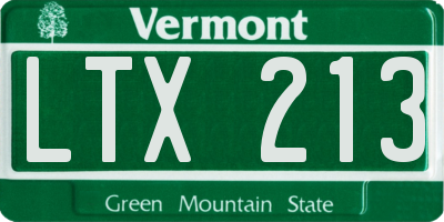 VT license plate LTX213