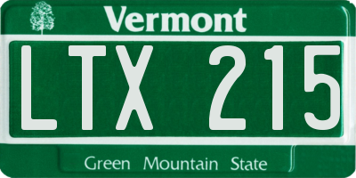 VT license plate LTX215