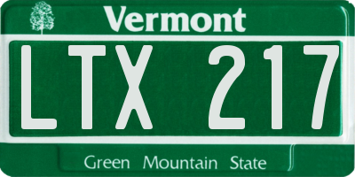 VT license plate LTX217