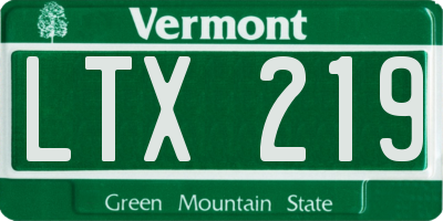 VT license plate LTX219