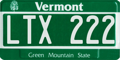 VT license plate LTX222