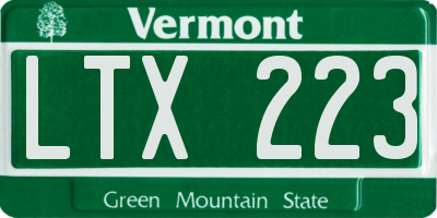 VT license plate LTX223