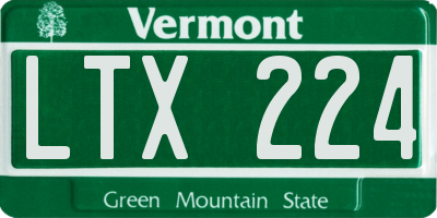VT license plate LTX224