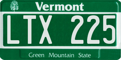 VT license plate LTX225