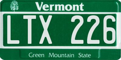 VT license plate LTX226