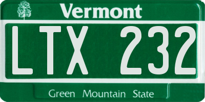 VT license plate LTX232