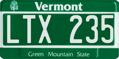 VT license plate LTX235