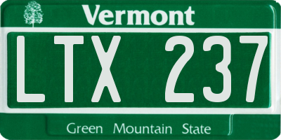 VT license plate LTX237
